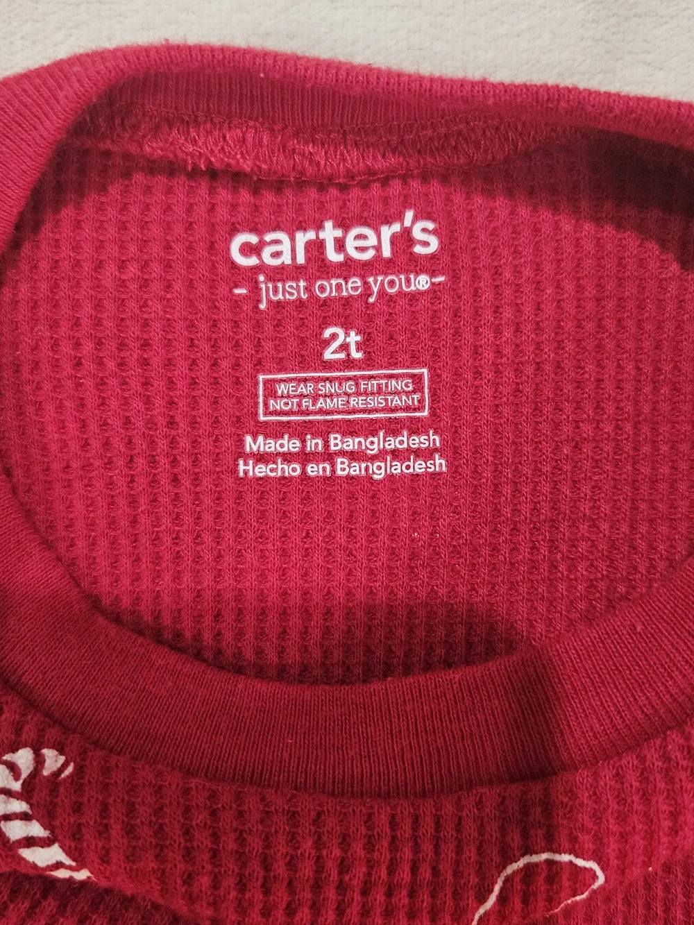 Carter's Red Christmas Shirt And Pants Pajama Set - 2T